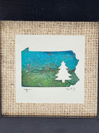 Pennsylvania with Pine Tree 3"x3"